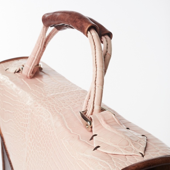 ❌ NWT Massimilano Stanco Leather Pink Briefcase - Picture 7 of 8